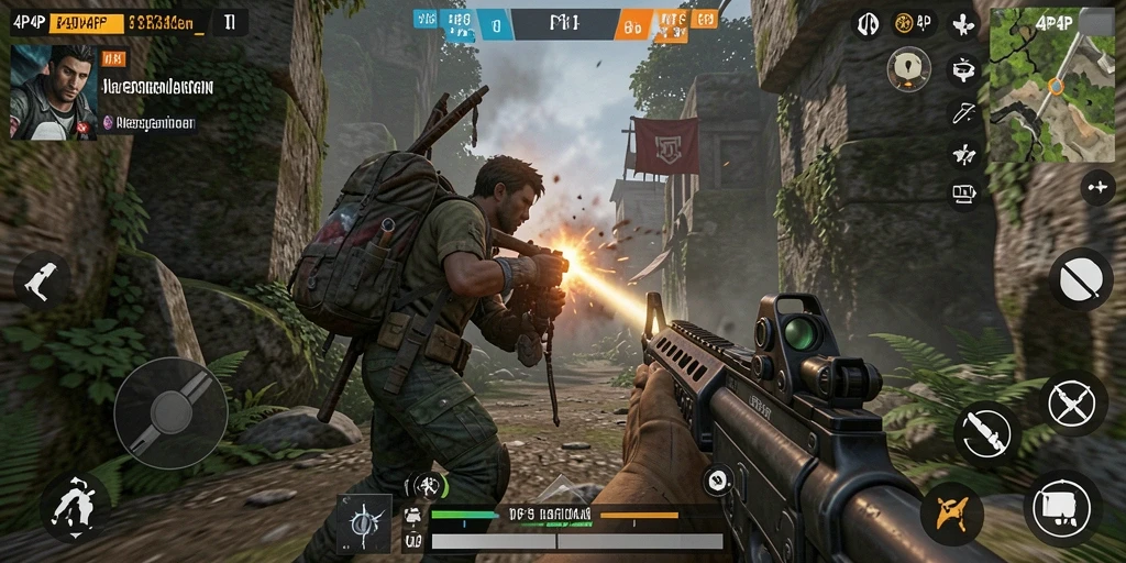 Tampilan gameplay seru dan menegangkan di 4P4P.