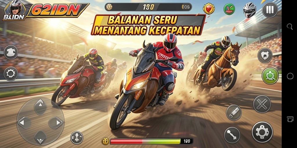 Tampilan menarik dari gameplay Racing 62IDN.