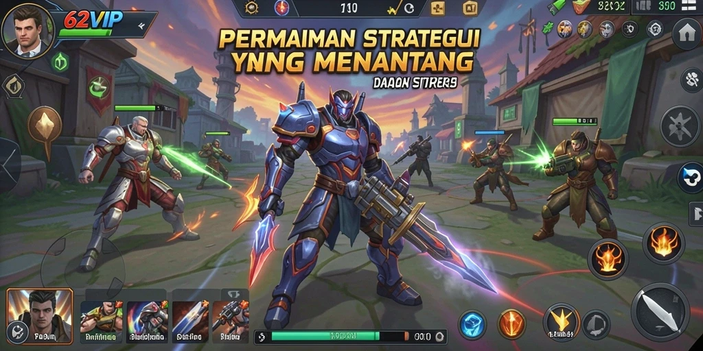 Tampilan gameplay 62VIP yang menampilkan strategi taktis.