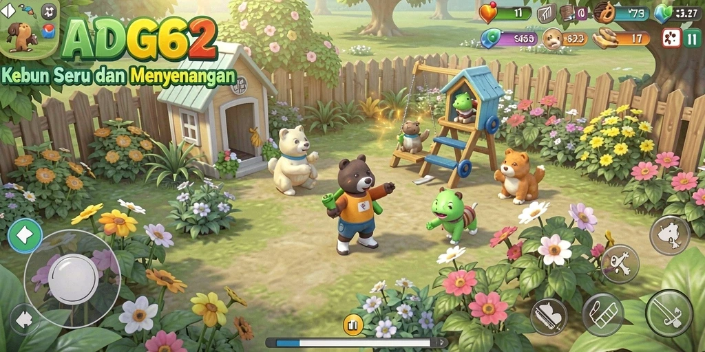 Screenshot gameplay ADG62 dengan aktivitas bertani yang seru.