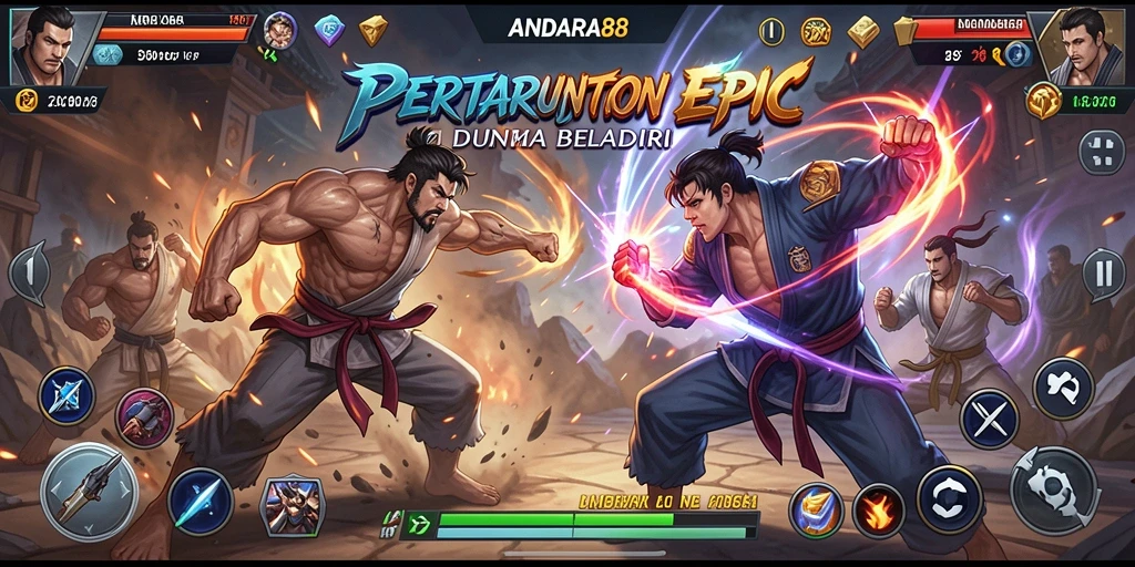 Screenshot gameplay ANDARA88 yang menampilkan aksi pertarungan seru.