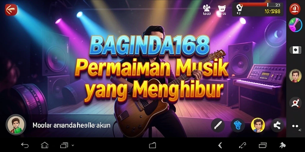 Screenshot utama gameplay BAGINDA168 menunjukkan pemain yang sedang menikmati permainan musik.