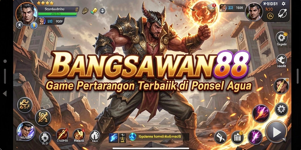 Screenshot gameplay <strong>BANGSAWAN88</strong> menampilkan karakter dalam pertarungan yang dinamis.