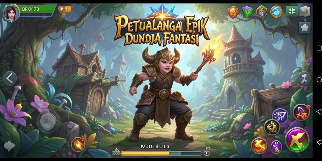 Screenshot menampilkan aksi seru dalam pertempuran RPG.