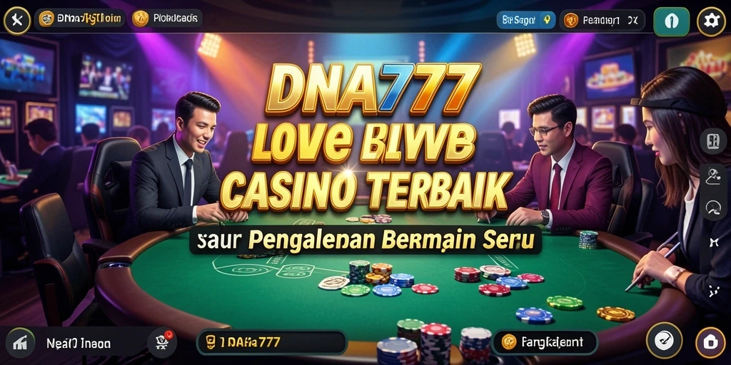 Screenshot utama dari gameplay Live Casino DNA777, menunjukkan dealer dan permainan yang seru.