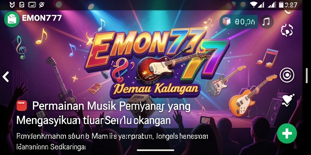 Tampilan gameplay EMON777 dengan berbagai pilihan lagu.