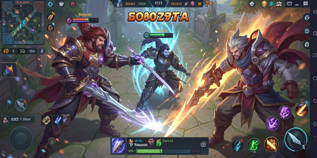Tampilan gameplay seru dalam EOS77 dengan pertarungan intens.