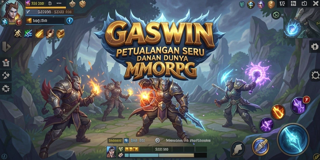 Tampilan screenshot GASWIN yang menampilkan aksi intens dalam petualangan MMORPG.