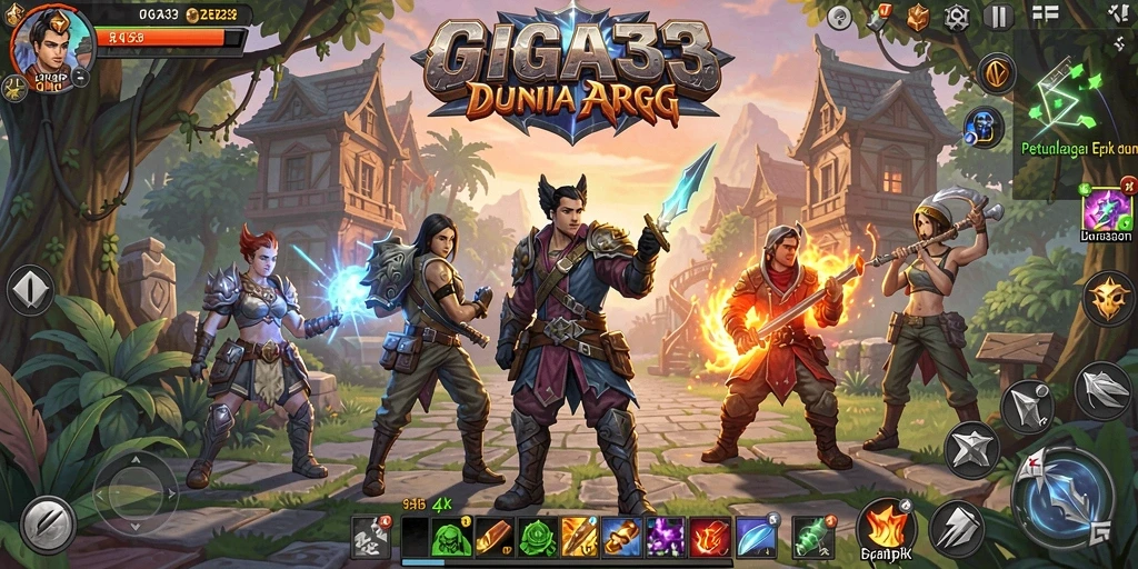 Tampilan gameplay GIGA33 yang mendebarkan dalam dunia ARPG.