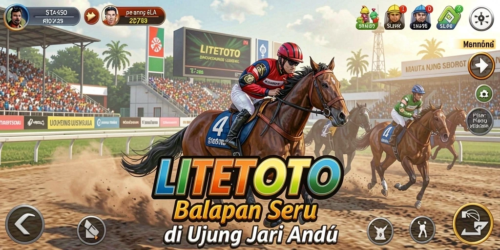 Screenshot gameplay LITETOTO menampilkan aksi balapan yang mendebarkan.