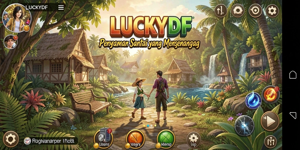 Tampilan gameplay <strong>LUCKYDF</strong> yang menarik dan penuh warna.
