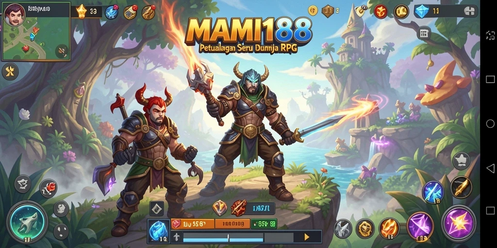 Screenshot gameplay menampilkan aksi seru dalam dunia RPG MAMI188.