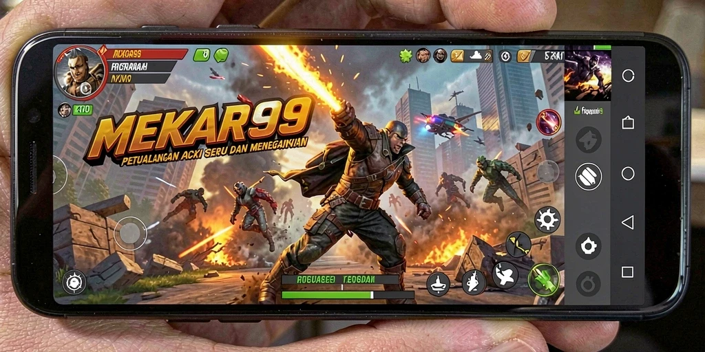 Tangkapan layar gameplay action yang mendebarkan di MEKAR99.