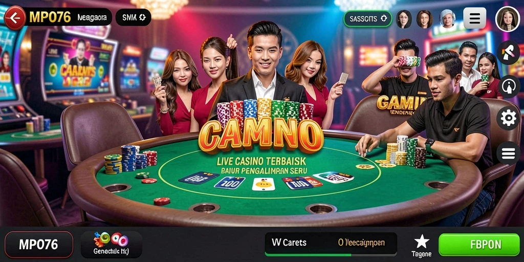 Tampilan gameplay MPO76 yang seru di Live Casino dengan dealer langsung.