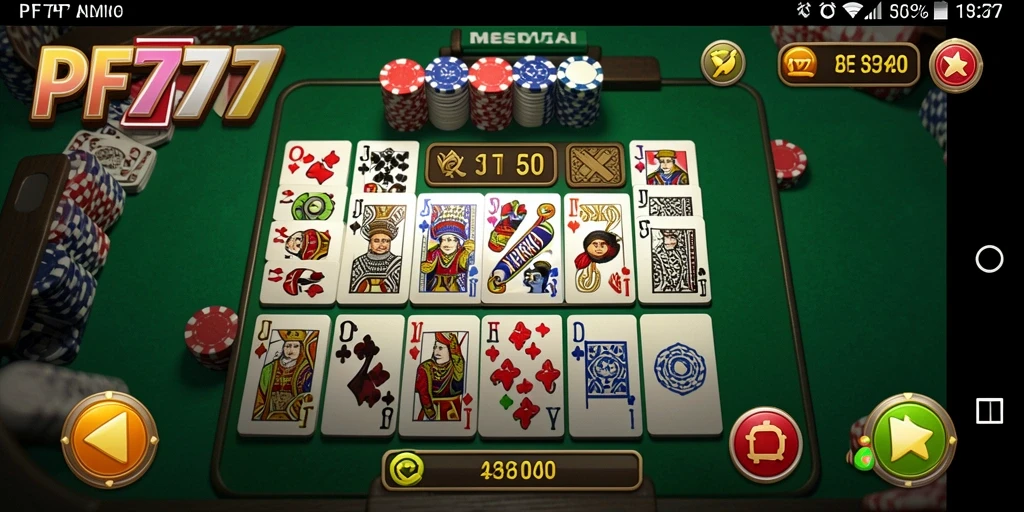 Screenshot gameplay Domino PF777 dengan tampilan menarik.