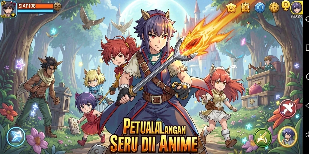 Tampilan gameplay SIAP108 yang memikat dengan karakter anime.