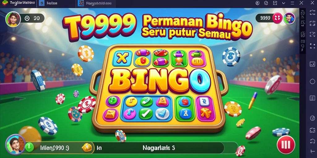 Tampilan gameplay Bingo penuh warna dari T9999 yang mengasyikkan.