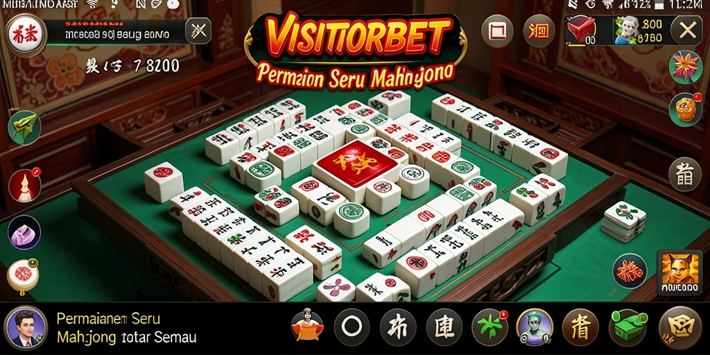 Tampilan gameplay seru Mahjong di VISITORBET yang memukau.